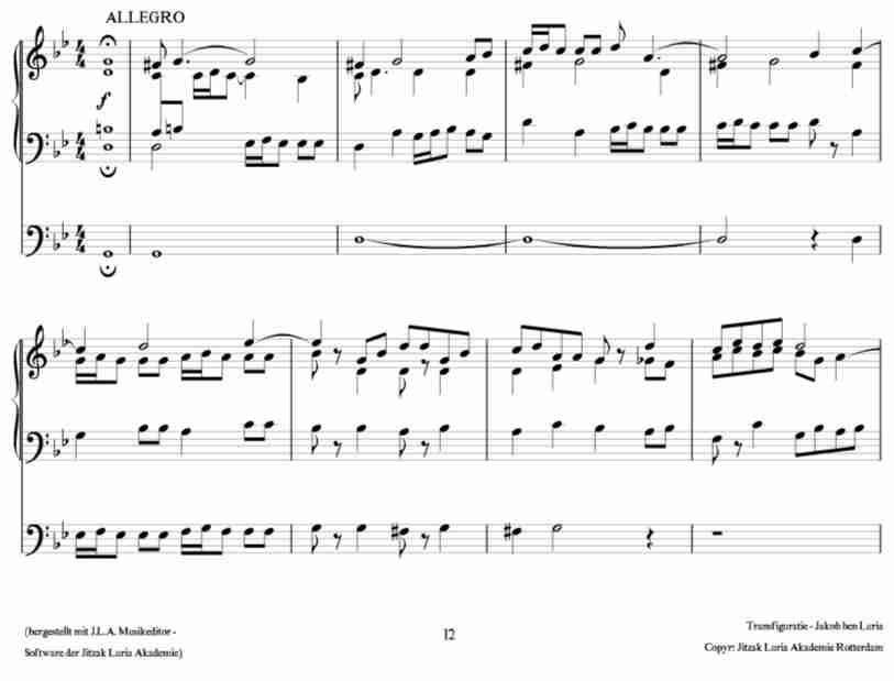 Transfiguratie - Jakob ben Luria (from the score)