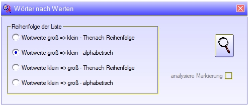 J.L.A. Thenachprogramm - alle Thenachwörter nach Werten