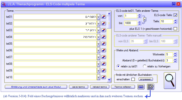 J.L.A. Thenachprogramm - ELSCode-Suche (50 Terme)