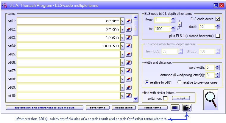 J.L.A. Thenach program - ELS-Code search (50 terms)