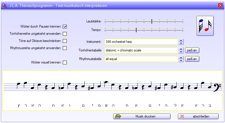 J.L.A. Thenachprogramm - musikalische Interpretation von Thenachtext