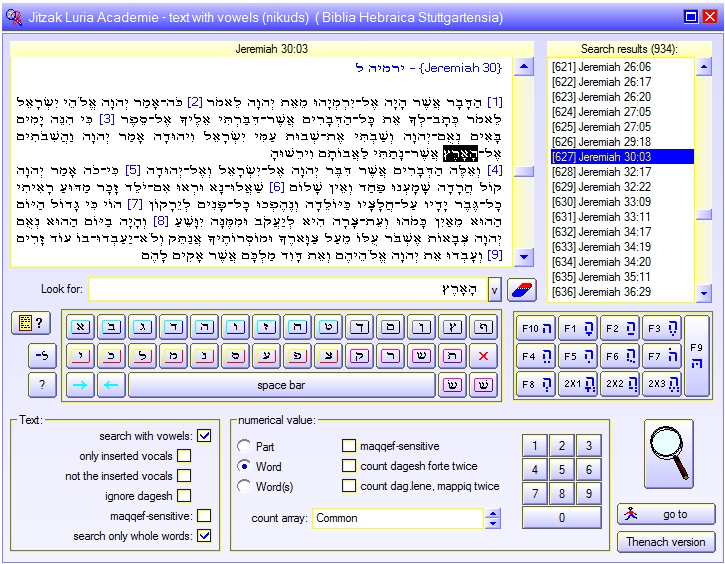 J.L.A. Thenachprogram - search module for the vowel text