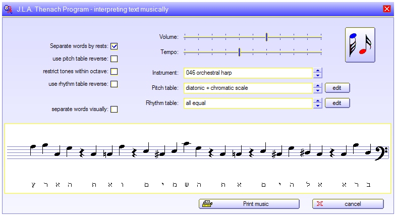 J.L.A. Thenachprogramm - musical interpretation of Thenach text